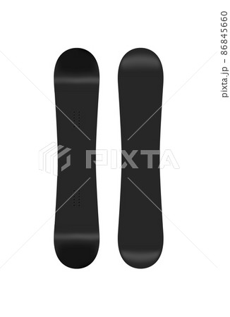 スノーボード板 ベクターテンプレートイラスト / 黒のイラスト素材 ...