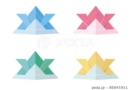 折り紙のカブトのイラストセット 86845931