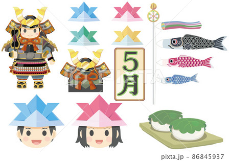 5月のアイコンイラストのセット 5月のアイコンイラストのセット 86845937