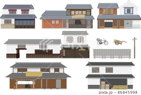 古風な日本の家セット 86845998