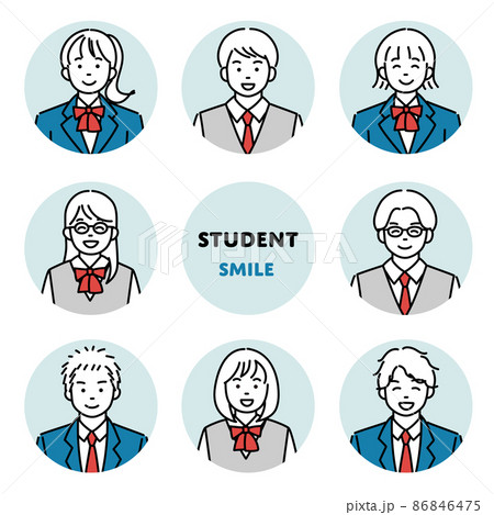 様々な学生のアイコンセット 86846475