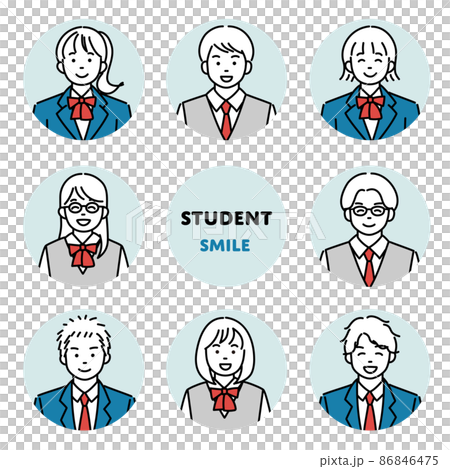 様々な学生のアイコンセット 86846475