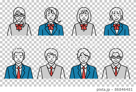 様々な学生のアイコンセット 86846481
