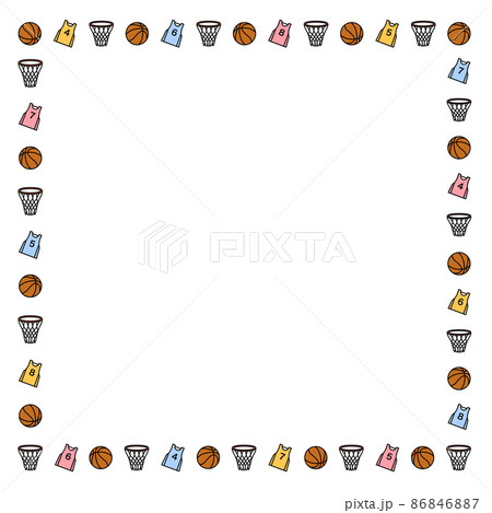バスケットボール フレーム カラーのイラスト素材