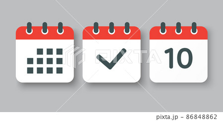 Vector icon page calendar number 10, done, agenda Vector icon page calendar number 10, done, agenda 86848862