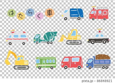 工作車可愛矢量集 86848921