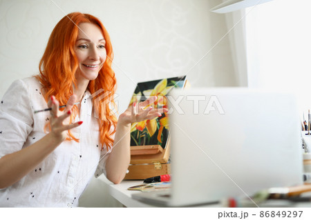 Woman in home studio 86849297