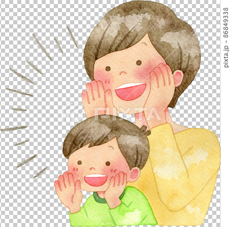 Illustration of parents and children to support 86849338