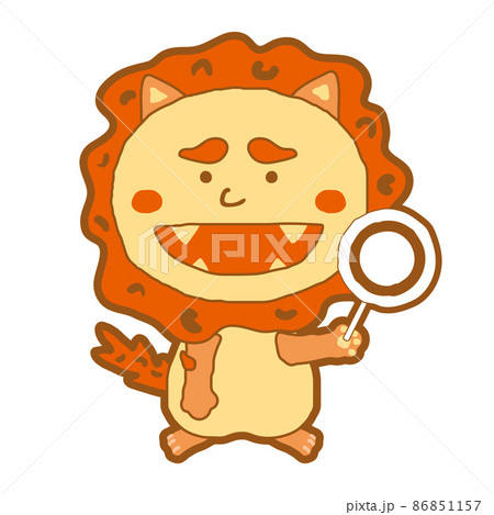 シーサー 沖縄 丸札 イラスト素材のイラスト素材