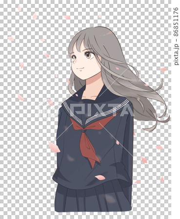 展望未來的女學生(水手服)櫻花新生活 展望未來的女學生(水手服)櫻花新生活 86851176