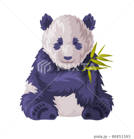 Sitting Panda Bear as Traditional Cultural Chinese Symbol Vector Illustration 86851565