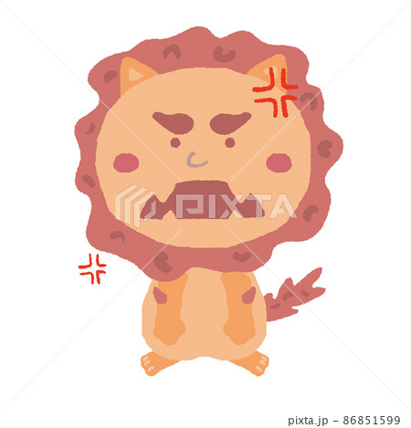 怒る沖縄のシーサー　イラスト素材 86851599