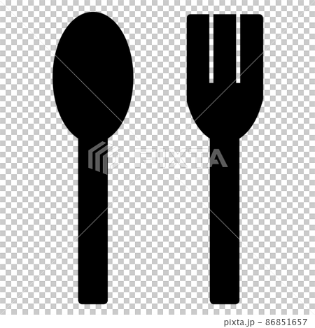 [Silhouette] Illustration of spoon and fork 86851657