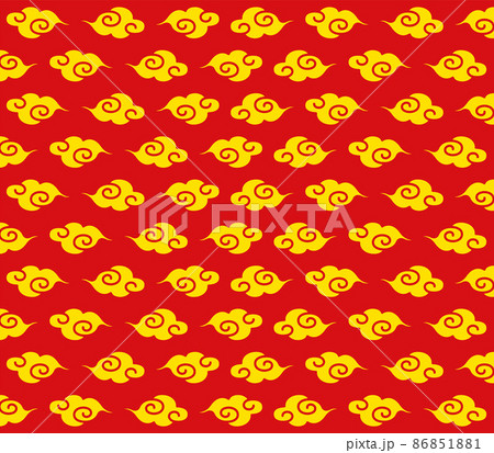 中華風の雲柄【壁紙・背景】 86851881