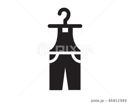 Jacket on a hanger for men. A symbol of Work Clothes, Overalls. The concept of washing,  protective jacket. Vector illustration for builders. 86852989