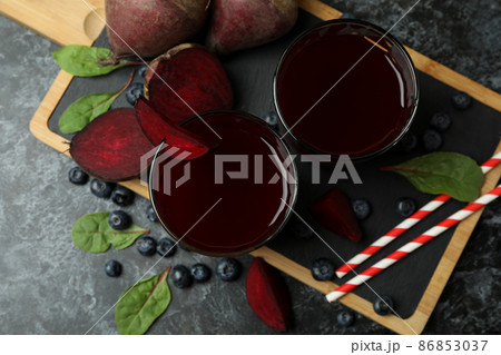 Concept of healthy drink with beetroot smoothie 86853037