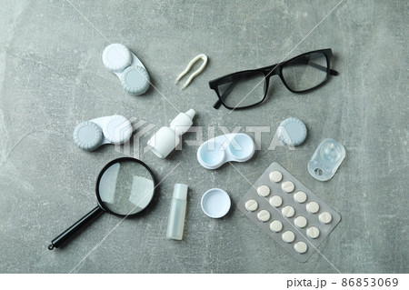 Concept of contact lenses for eyes, health care 86853069