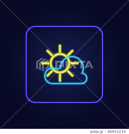 Beautiful stylish colorful neon weather icon - Vector Beautiful stylish colorful neon weather icon - Vector 86853234