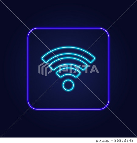 Beautiful stylish colorful neon wi-fi icon - Vector 86853248