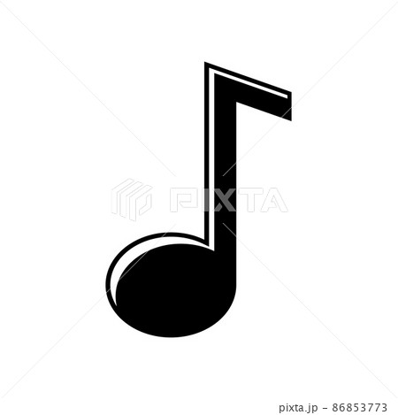 おしゃれな音符のアイコンのイラスト素材