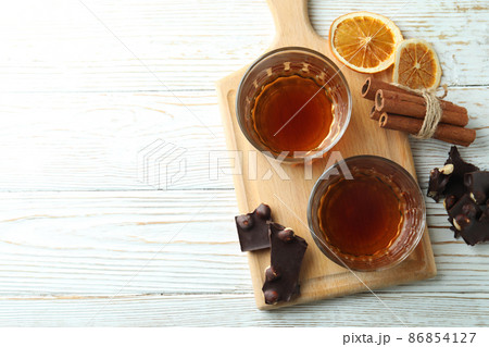 Concept of hard alcoholic drinks with cognac Concept of hard alcoholic drinks with cognac 86854127
