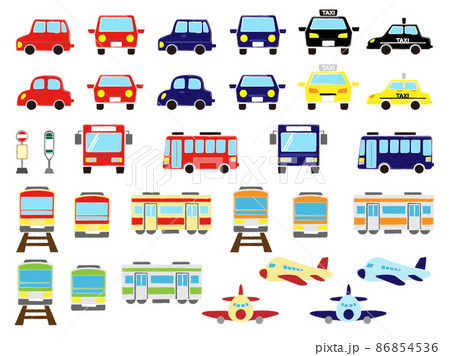 車、バス、電車、飛行機などのいろいろな乗り物 車、バス、電車、飛行機などのいろいろな乗り物 86854536