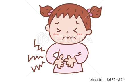 お腹が痛い女の子 お腹が痛い女の子 86854894
