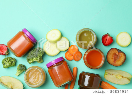 Concept of tasty baby food or nutrition Concept of tasty baby food or nutrition 86854914