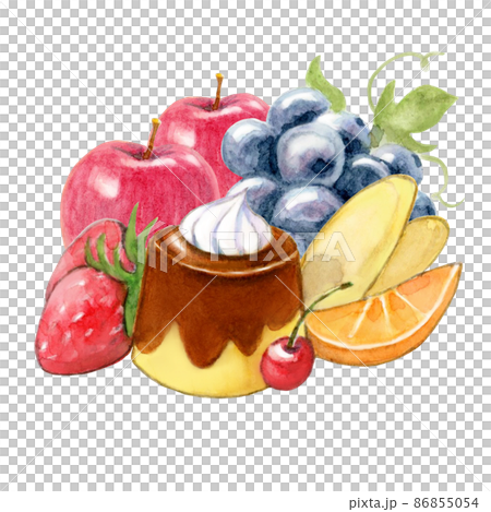 フルーツデザートのイメージ【手描き水彩画】 86855054