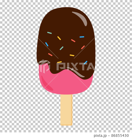 Illustration material of ice cream with chocolate (stick ice cream) Vector illustration 86855430