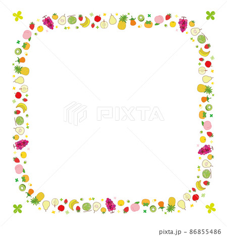 果物のフレーム 角丸正方形 86855486