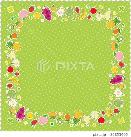 果物のフレーム フォトフレーム 角丸正方形 背景 ドット柄 イエローグリーン 果物のフレーム フォトフレーム 角丸正方形 背景 ドット柄 イエローグリーン 86855495