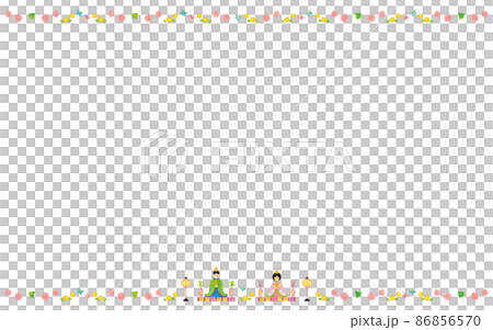 ひな祭りライン素材（2022）2 86856570