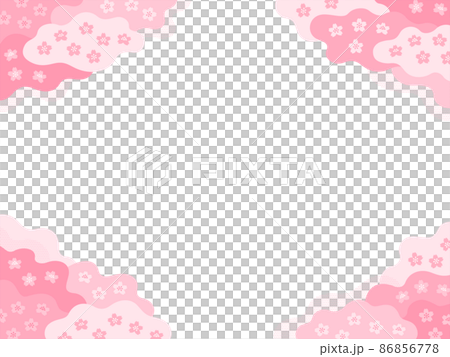 抽象的な桜の木の四隅フレーム 抽象的な桜の木の四隅フレーム 86856778