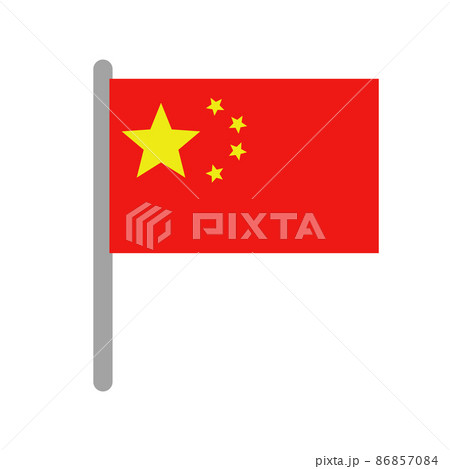 中国国旗とポール フラッグアイコン 86857084