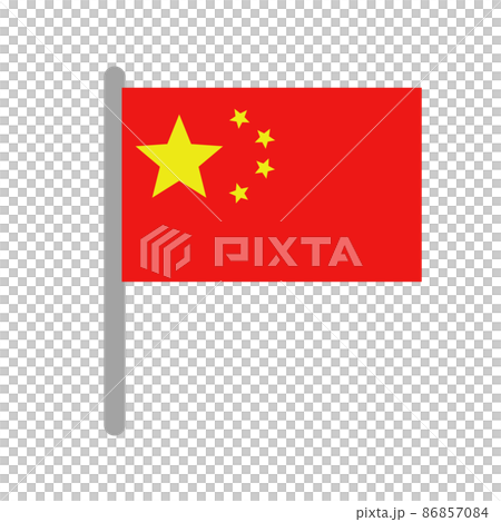 中国国旗とポール フラッグアイコン 86857084