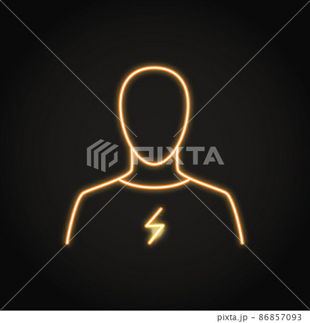 Neon chest pain icon in line style 86857093