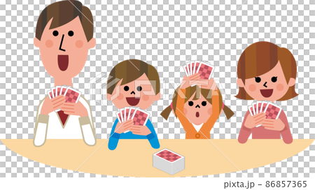 Playing cards with family 86857365