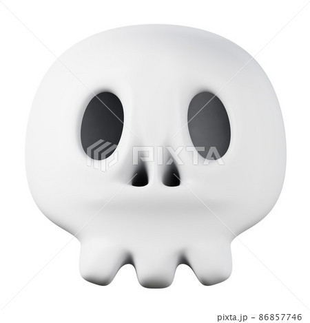 Skull in cartoon style high quality 3D render...のイラスト素材 [86857746] - PIXTA