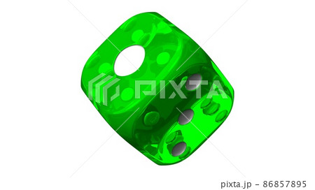 Green dice on white background. 86857895