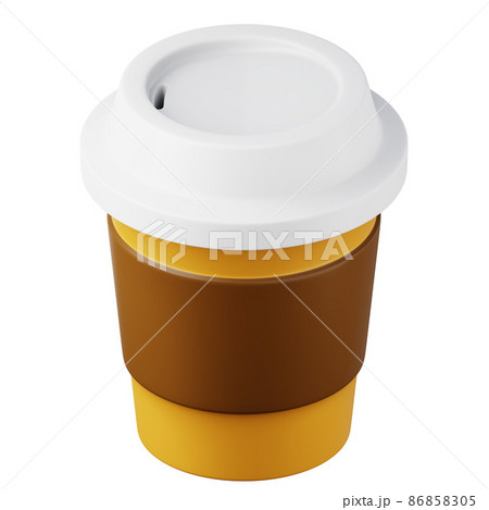 Paper cup with take away coffee high quality 3D render illustration for cafe menu and restaurant 86858305