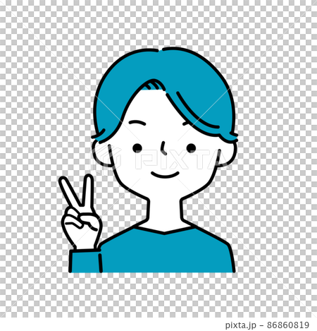 一個微笑的男人喜歡一塊的簡單插圖圖標 86860819