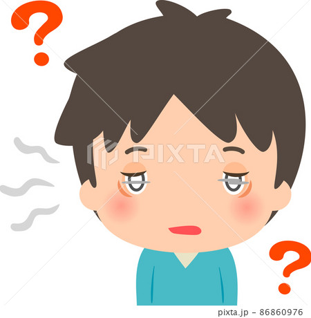 視界がぼんやりした男性、幻覚 86860976