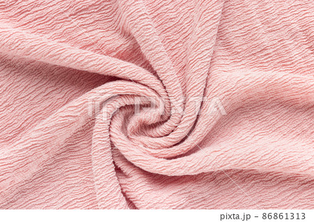 Puckered texture pink fabric. Abstract background 86861313