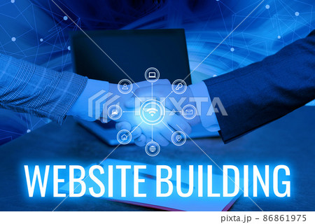Conceptual caption Website Building. Concept meaning Website Building Hands Shaking Signing Contract Unlocking New Futuristic Technologies. Conceptual caption Website Building. Concept meaning Website Building Hands Shaking Signing Contract Unlocking New Futuristic Technologies. 86861975