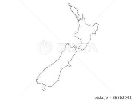ニュージーランドの白地図