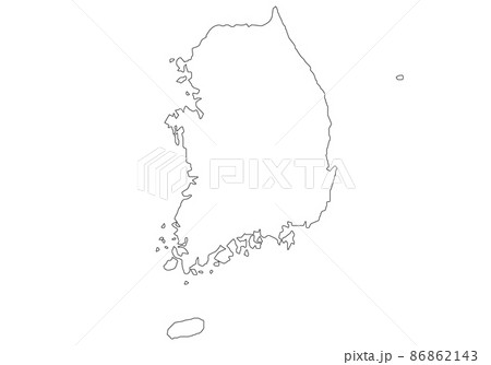 韓国の白地図