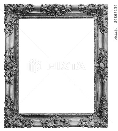 Wooden vintage rectangular silver-plated, silver antique empty picture frame, isolated on white background Wooden vintage rectangular silver-plated, silver antique empty picture frame, isolated on white background 86862154