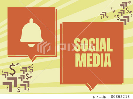Conceptual display Social Media. Concept meaning websites and applications enable users create and share content Two Colorful Overlapping Speech Bubble Drawing With Dollar Sign. Conceptual display Social Media. Concept meaning websites and applications enable users create and share content Two Colorful Overlapping Speech Bubble Drawing With Dollar Sign. 86862218