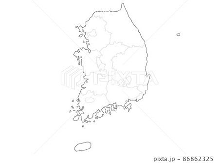 韓国の白地図